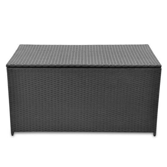 Ijaya 120cm Poly Rattan Garden Storage Box In Black