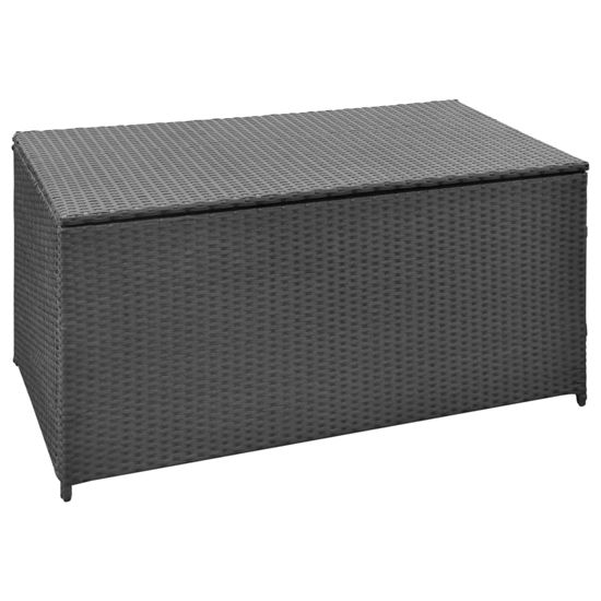 Product photograph of Ijaya 120cm Poly Rattan Garden Storage Box In Black from Furniture in Fashion