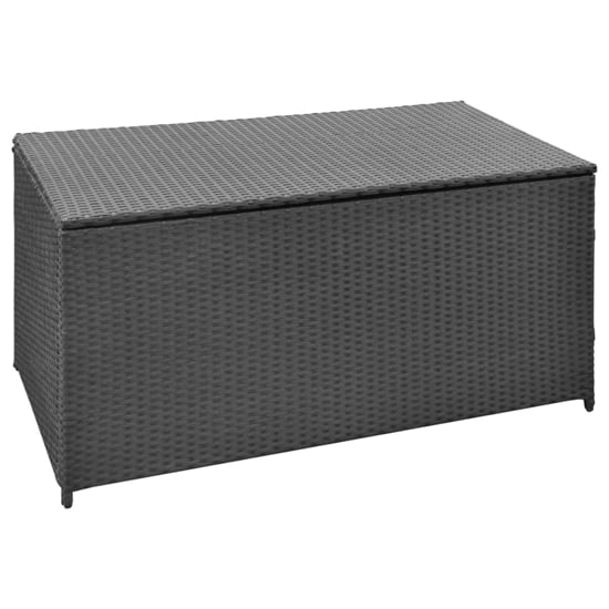 Photo of Ijaya 120cm poly rattan garden storage box in black