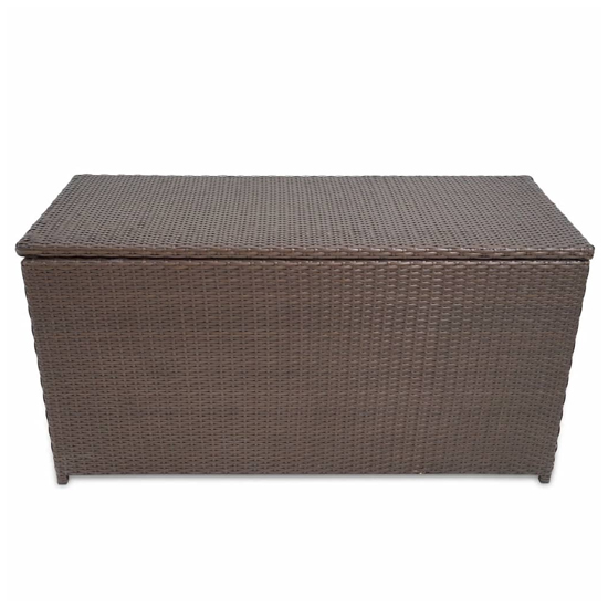 Ijaya 120cm Poly Rattan Garden Storage Box In Brown