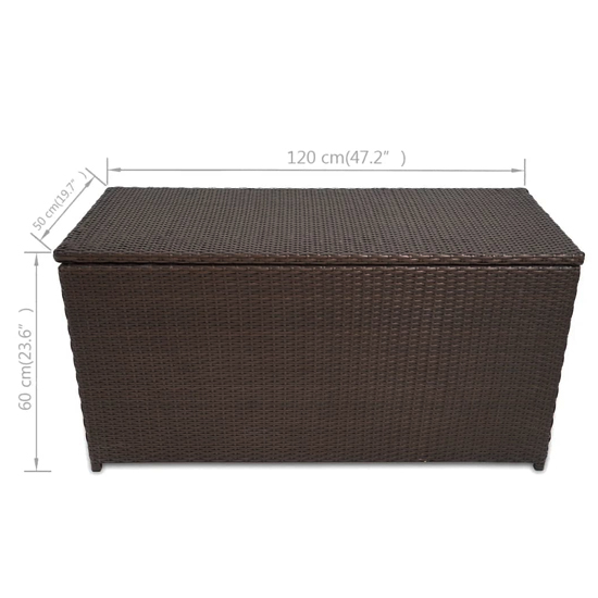 Ijaya 120cm Poly Rattan Garden Storage Box In Brown