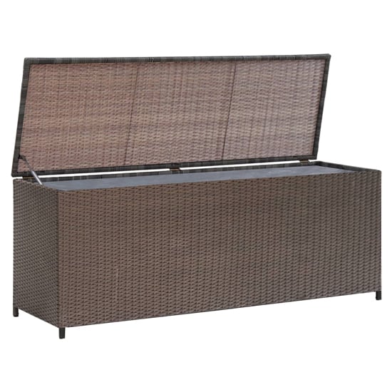 Ijaya 120cm Poly Rattan Garden Storage Box In Brown