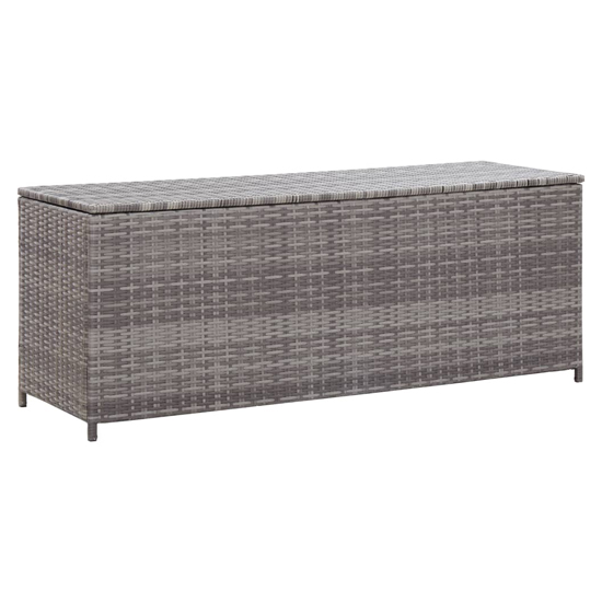 Product photograph of Ijaya 120cm Poly Rattan Garden Storage Box In Grey from Furniture in Fashion