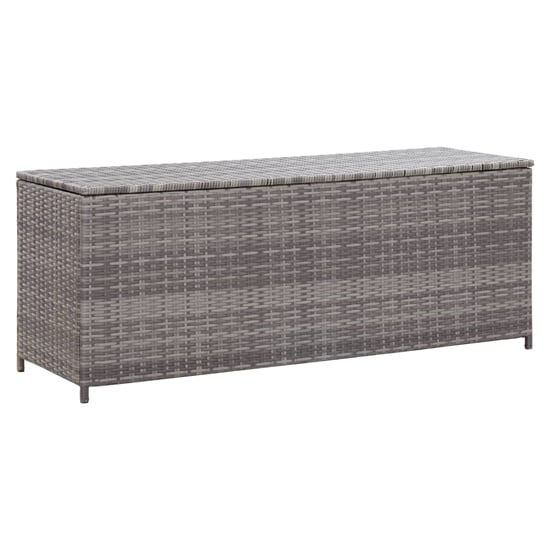 Read more about Ijaya 120cm poly rattan garden storage box in grey