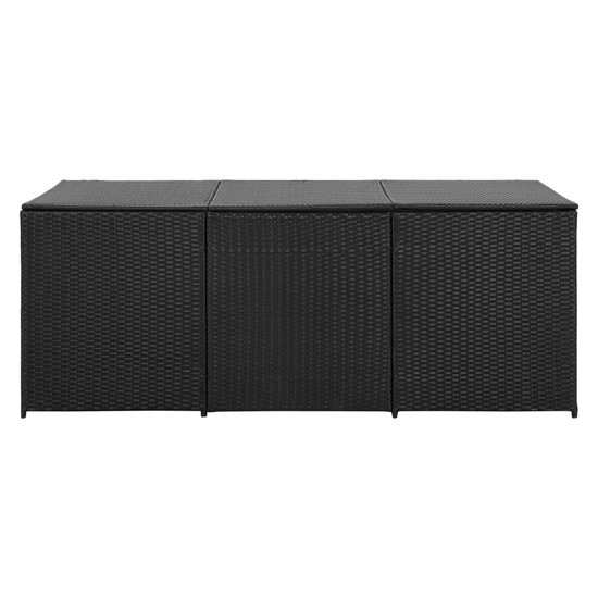 Ijaya 180cm Poly Rattan Garden Storage Box In Black