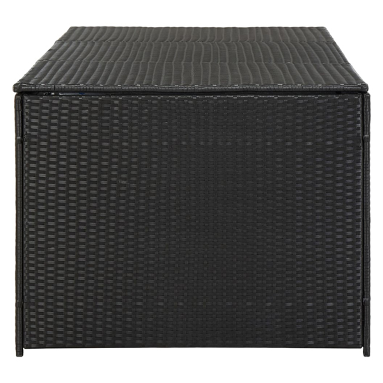 Ijaya 180cm Poly Rattan Garden Storage Box In Black