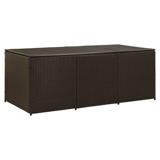 Ijaya 180cm Poly Rattan Garden Storage Box In Brown