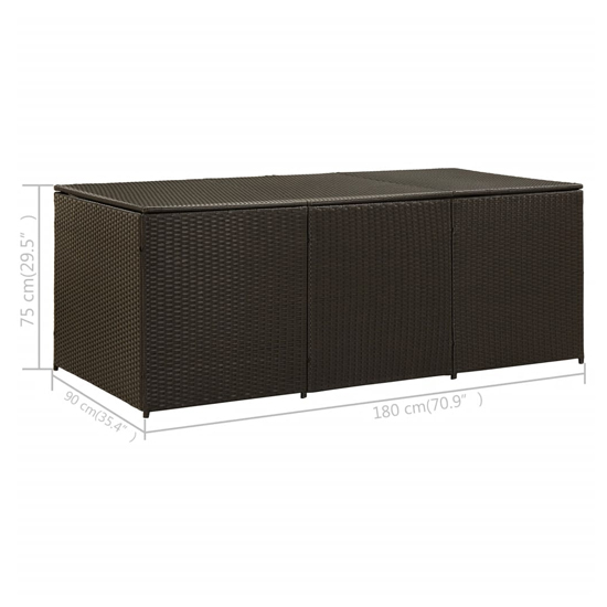 Ijaya 180cm Poly Rattan Garden Storage Box In Brown