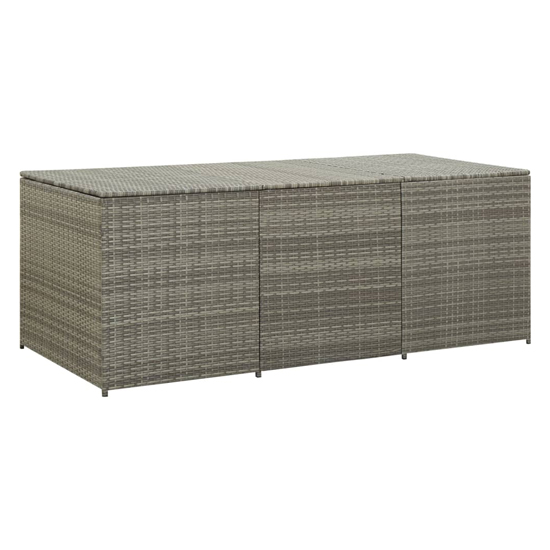 Ijaya 180cm Poly Rattan Garden Storage Box In Grey