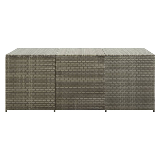 Ijaya 180cm Poly Rattan Garden Storage Box In Grey