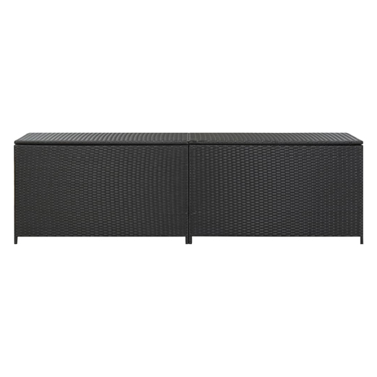 Ijaya 200cm Poly Rattan Garden Storage Box In Black