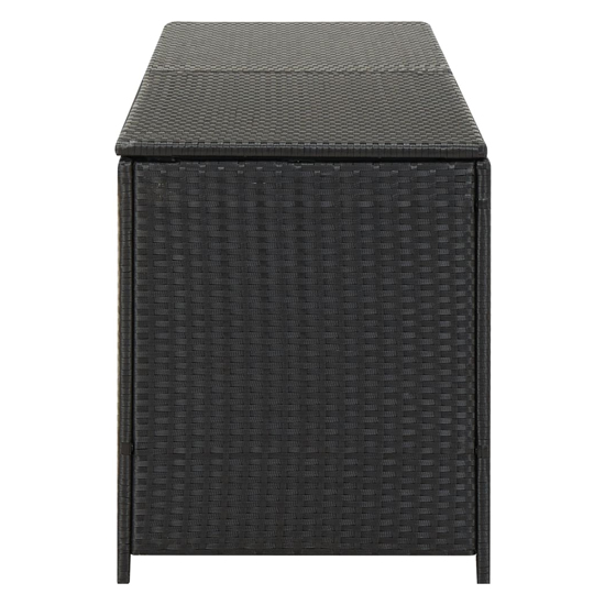 Ijaya 200cm Poly Rattan Garden Storage Box In Black
