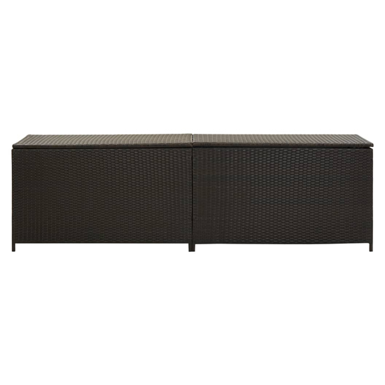 Ijaya 200cm Poly Rattan Garden Storage Box In Brown