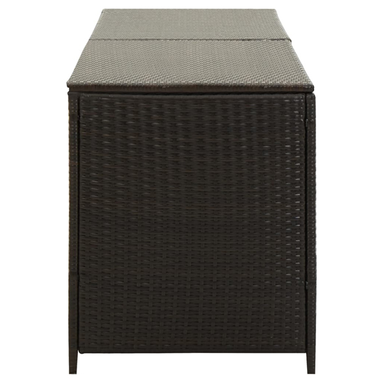 Ijaya 200cm Poly Rattan Garden Storage Box In Brown