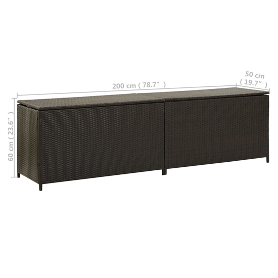 Ijaya 200cm Poly Rattan Garden Storage Box In Brown