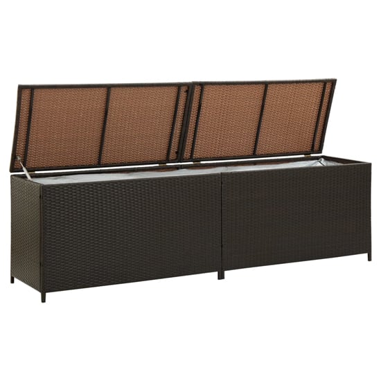 Photo of Ijaya 200cm poly rattan garden storage box in brown