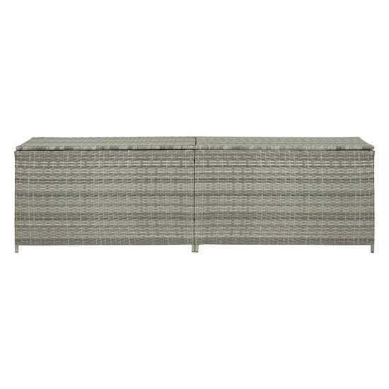 Ijaya 200cm Poly Rattan Garden Storage Box In Grey