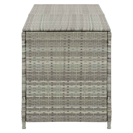 Ijaya 200cm Poly Rattan Garden Storage Box In Grey