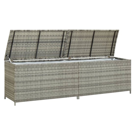 Read more about Ijaya 200cm poly rattan garden storage box in grey