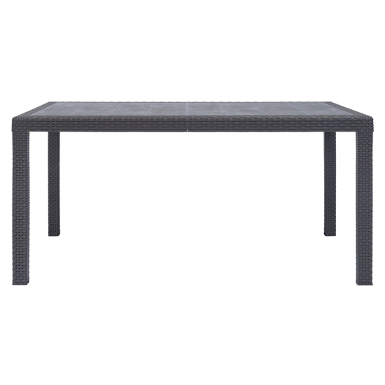 Ijaya Plastic Rattan Garden Dining Table In Brown
