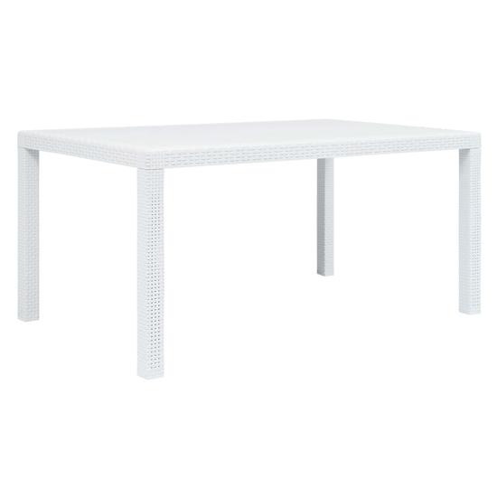 Read more about Ijaya plastic rattan garden dining table in white