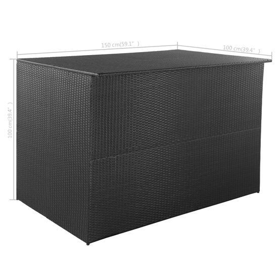 Ijaya Poly Rattan Garden Storage Box In Black Furniture in Fashion