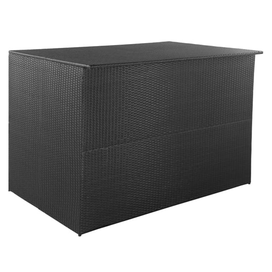 Read more about Ijaya poly rattan garden storage box in black