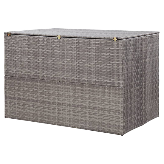 Ijaya Poly Rattan Garden Storage Box In Grey