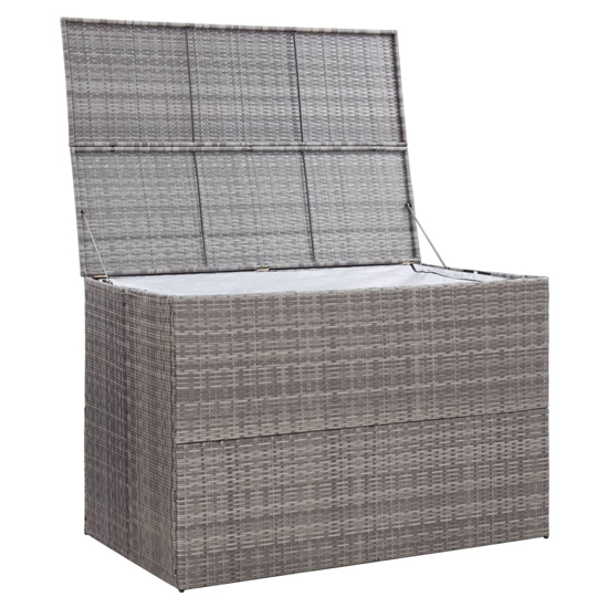 Ijaya Poly Rattan Garden Storage Box In Grey