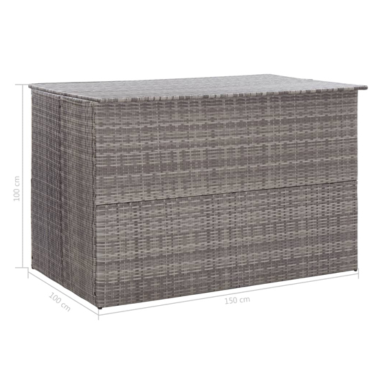Ijaya Poly Rattan Garden Storage Box In Grey