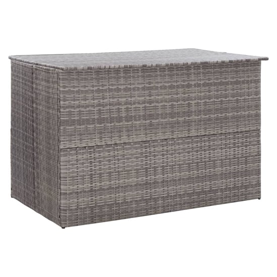 Product photograph of Ijaya Poly Rattan Garden Storage Box In Grey from Furniture in Fashion