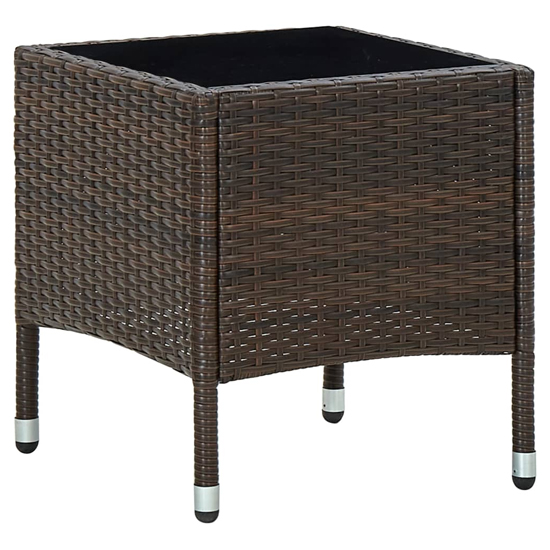 Product photograph of Ijaya Square Glass Top Rattan Garden Dining Table In Brown from Furniture in Fashion