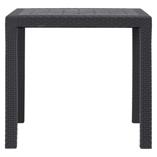 Ijaya Square Plastic Rattan Garden Dining Table In Brown