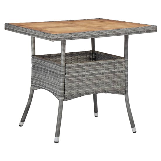 Read more about Ijaya square wooden top rattan garden dining table in grey