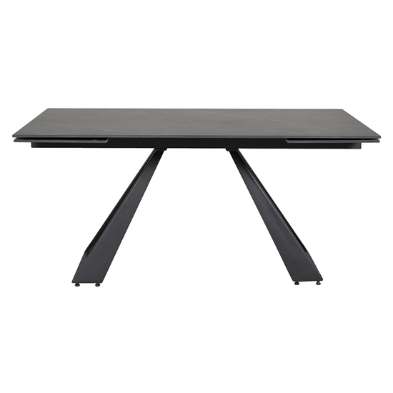 Iker Extending Wooden Dining Table In Grey With Black Legs_2