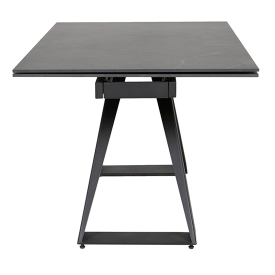 Iker Extending Wooden Dining Table In Grey With Black Legs_3