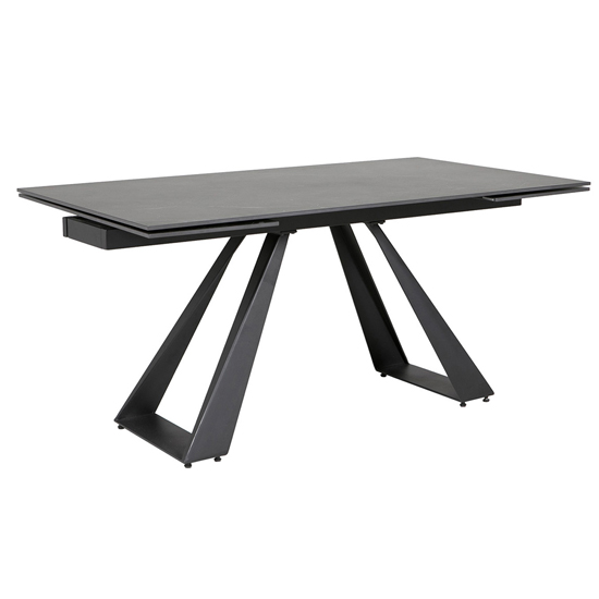 Iker Extending Wooden Dining Table In Grey With Black Legs_1