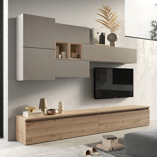 Product photograph of Ikra Wooden Entertainment Unit In Clay And Cadiz from Furniture in Fashion