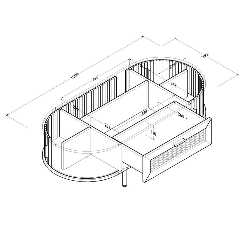 Ilford Wooden Coffee Table With 1 Drawer In Light Oak