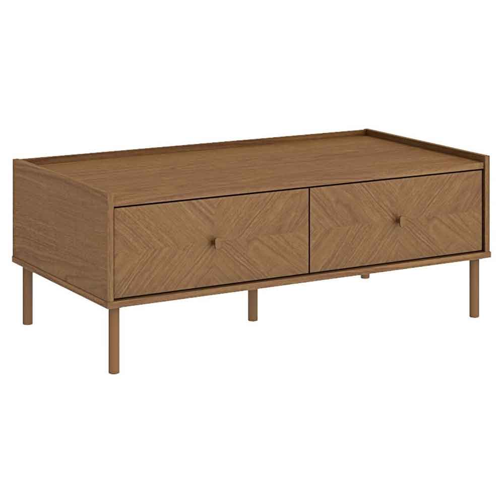 Ilford Wooden Coffee Table With 2 Drawers In Light Oak