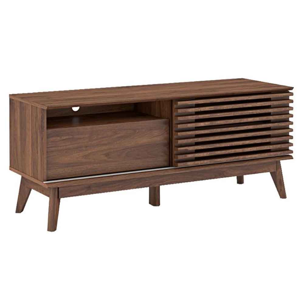 Ilford Wooden TV Stand With 1 Sliding Door In Columbian Walnut