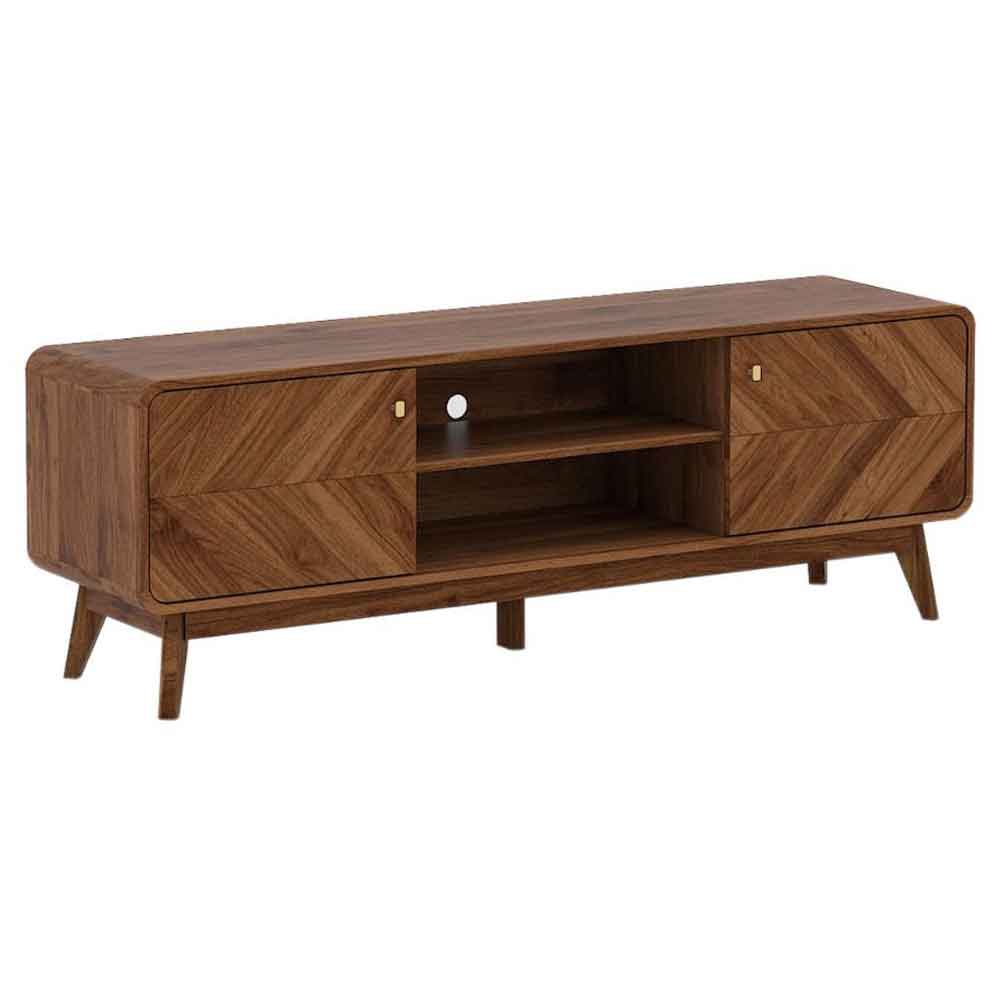 Ilford Wooden TV Stand With 2 Doors In Columbian Walnut