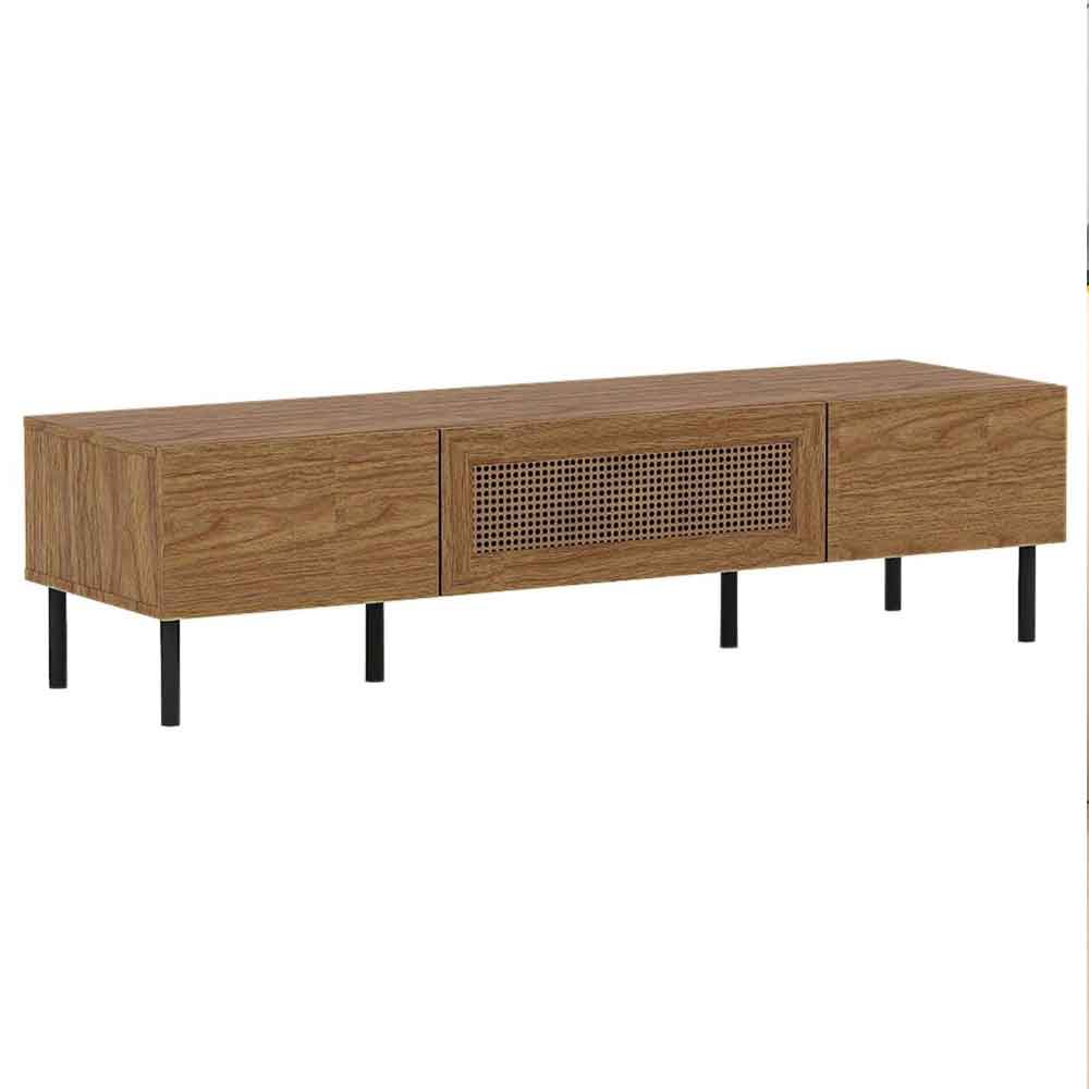 Ilford Wooden TV Stand With 2 Doors In Mid Oak
