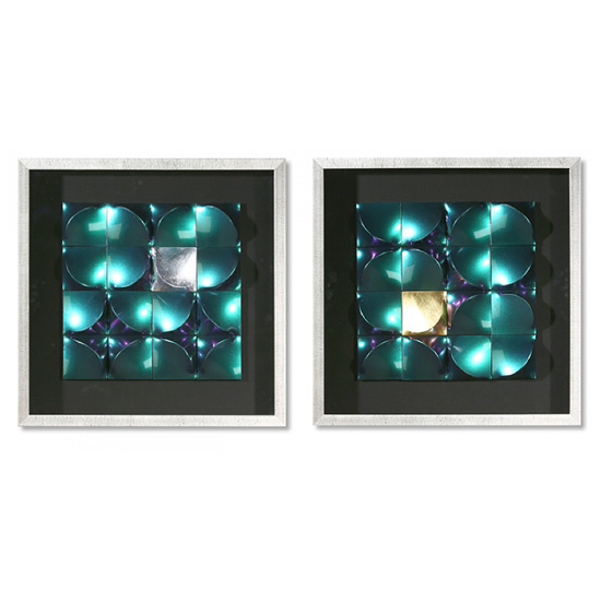 Read more about Illusion picture glass wall art in silver wooden frame