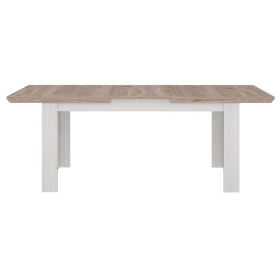 Iloilo Extending Wooden Dining Table In Nelson Oak Snowy Oak