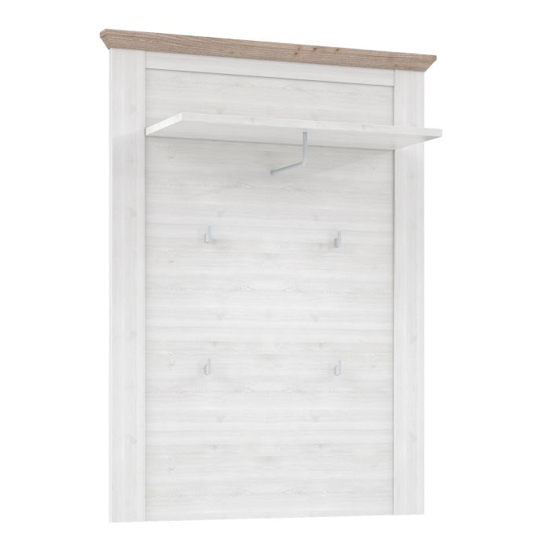 Iloilo Wooden Wall Coat Rack Panel In Nelson Oak And Snowy Oak