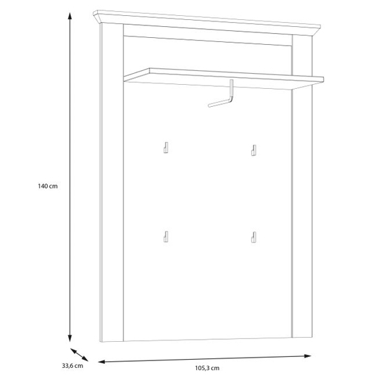 Iloilo Wooden Wall Coat Rack Panel In Nelson Oak And Snowy Oak