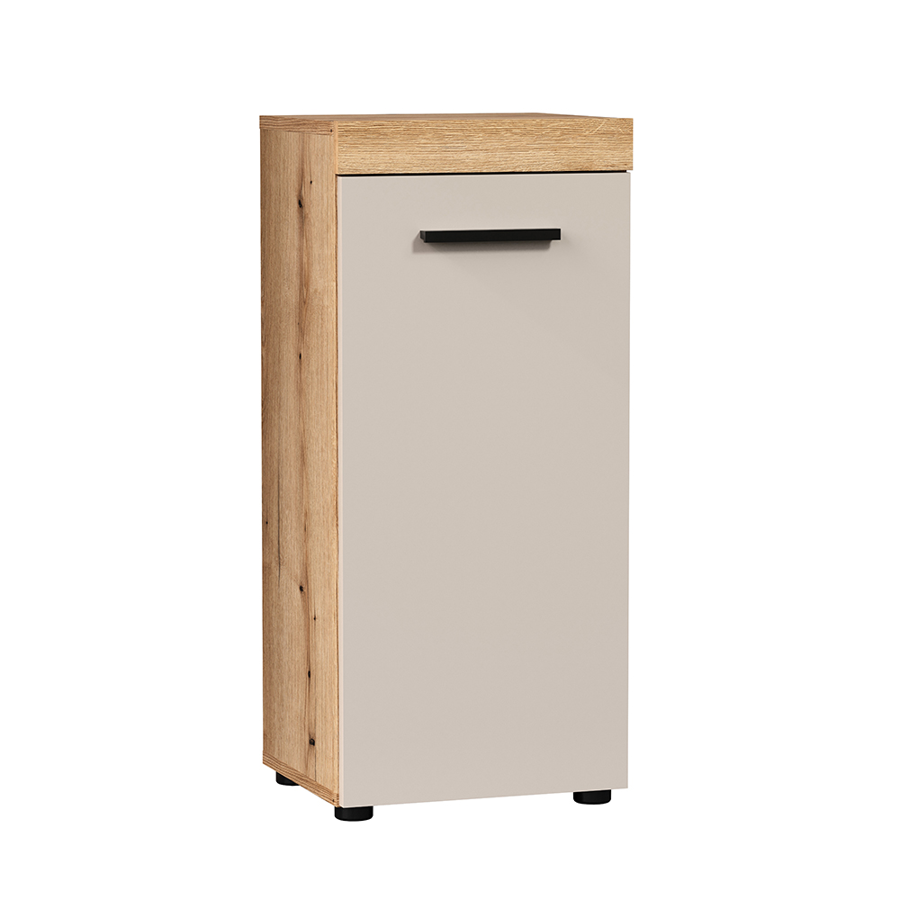 Ilrano Wooden Bathroom Cabinet in Cashmere and Evoke Oak
