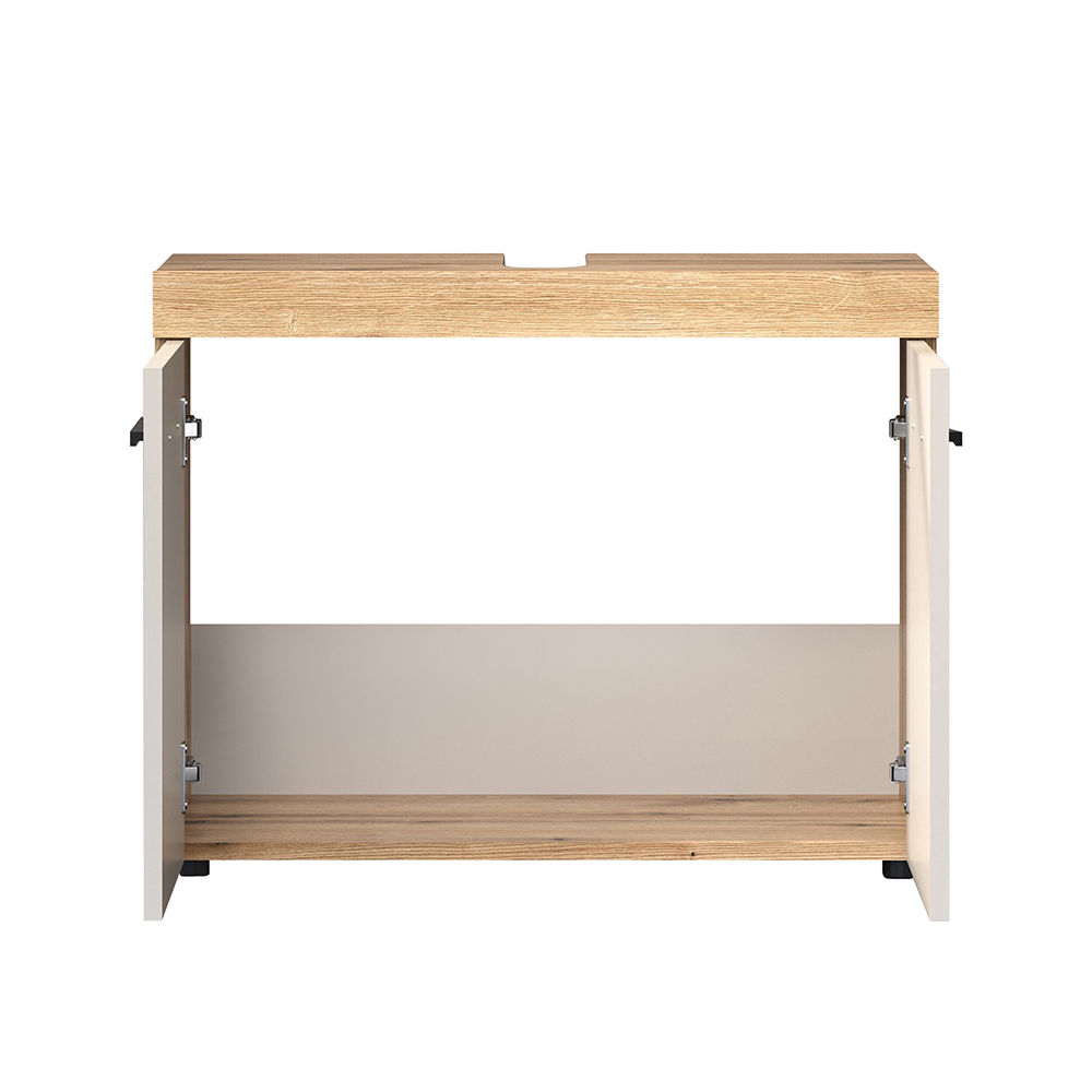 Ilrano Wooden Vanity Unit in Cashmere and Evoke Oak