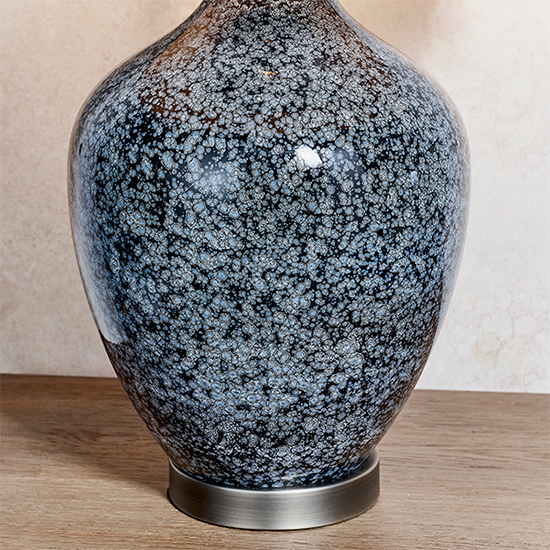 Ilsa Mink Faux Silk Cylinder Shade Table Lamp In Black